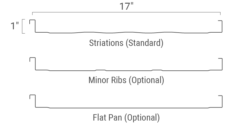 Standing Seam Product Mechanical Seam 100 P007 Dimensions