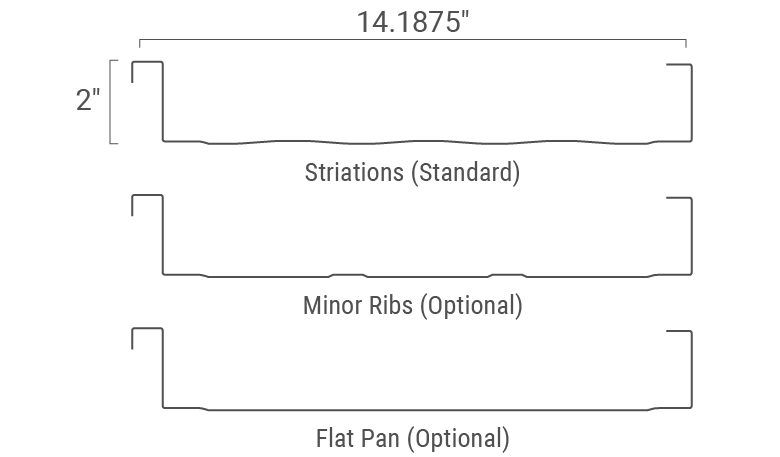 Standing Seam Product Mechanical Seam 200 P007 Dimensions